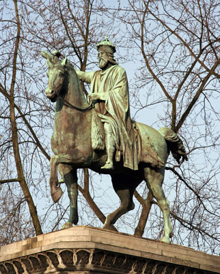 Standbeeld van Karel de Grote in Luik in Belgie